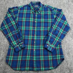 Vintage Pendleton Shirt Men Large Plaid 100% Virgin Wool Flannel Button Down USA